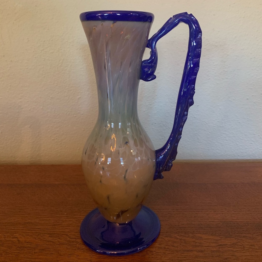 Artist glass blown pitcher